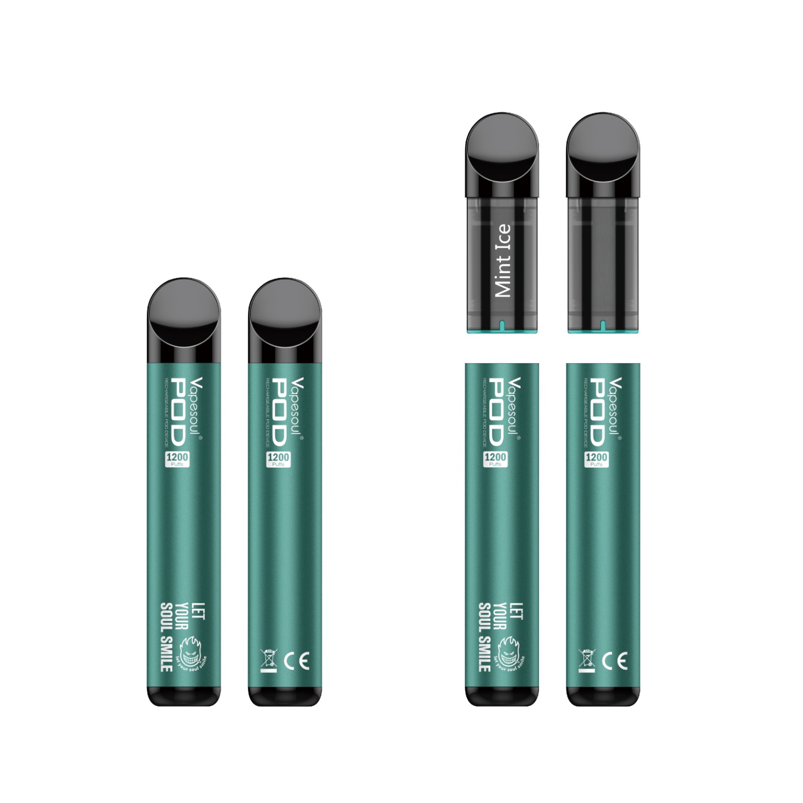 Одноразовая электронная сигарета VapeSoul Pod 1200 затяжек 2% и 5%