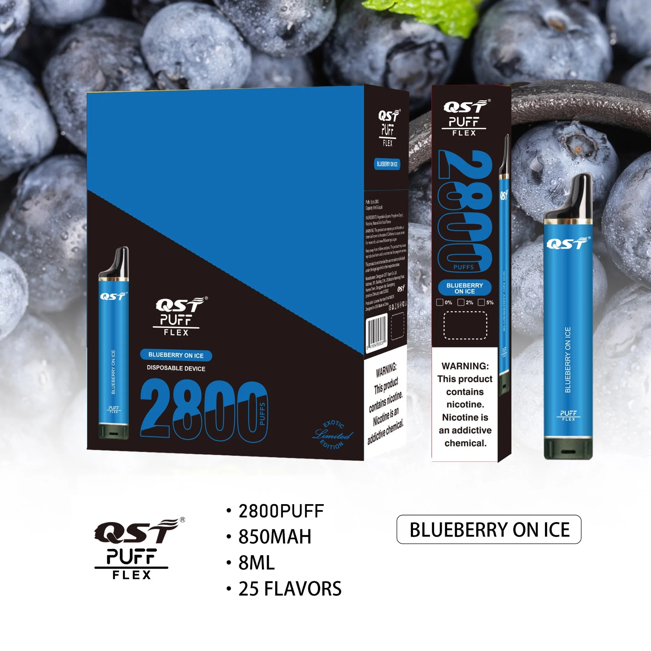 Одноразовая электронная сигарета QST Puff Flex 2800 затяжек