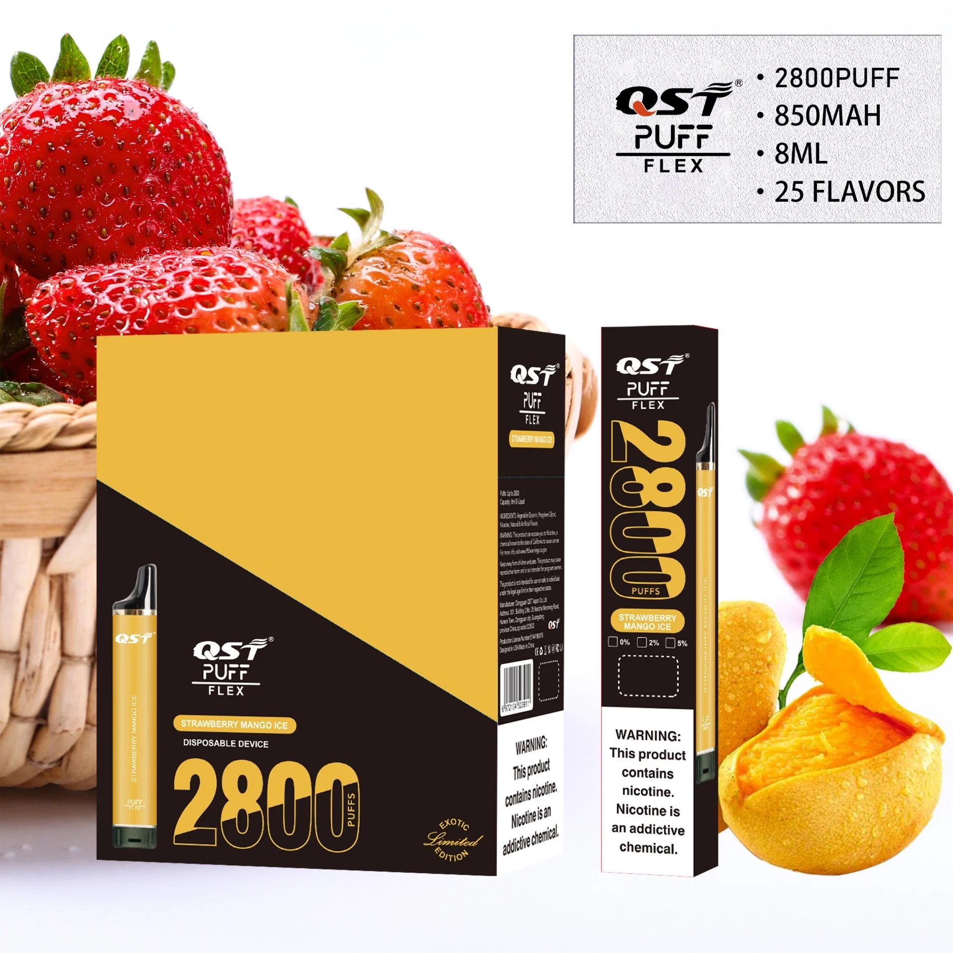 Одноразовая электронная сигарета QST Puff Flex 2800 затяжек